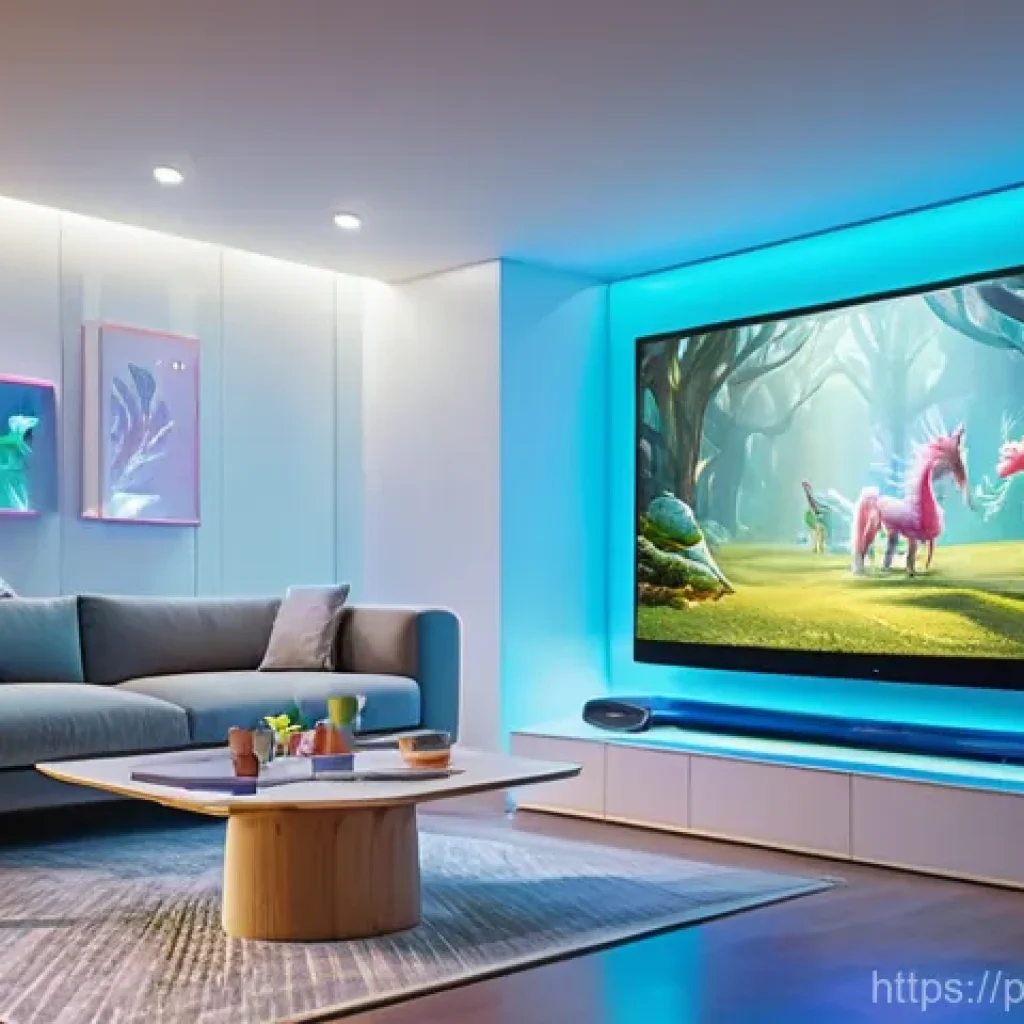홀로그램 디스플레이와 보안 기술 - **Prompt 1: Futuristic Family Entertainment with Interactive Holograms**
"A cozy, brightly lit l...