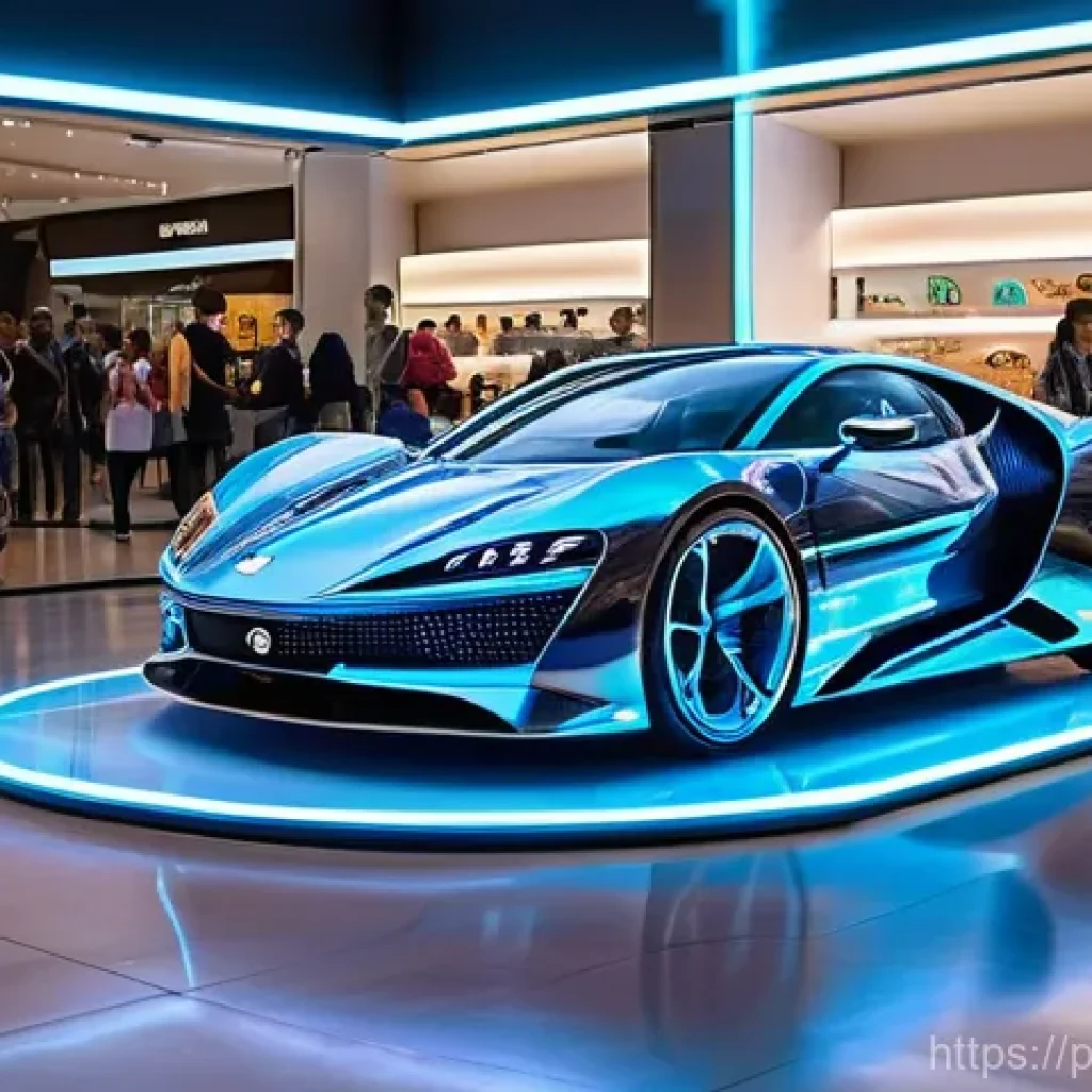 홀로그램 디스플레이의 글로벌 시장 동향 - **Holographic Retail Experience:** A dynamic, eye-catching holographic display showcasing a futurist...